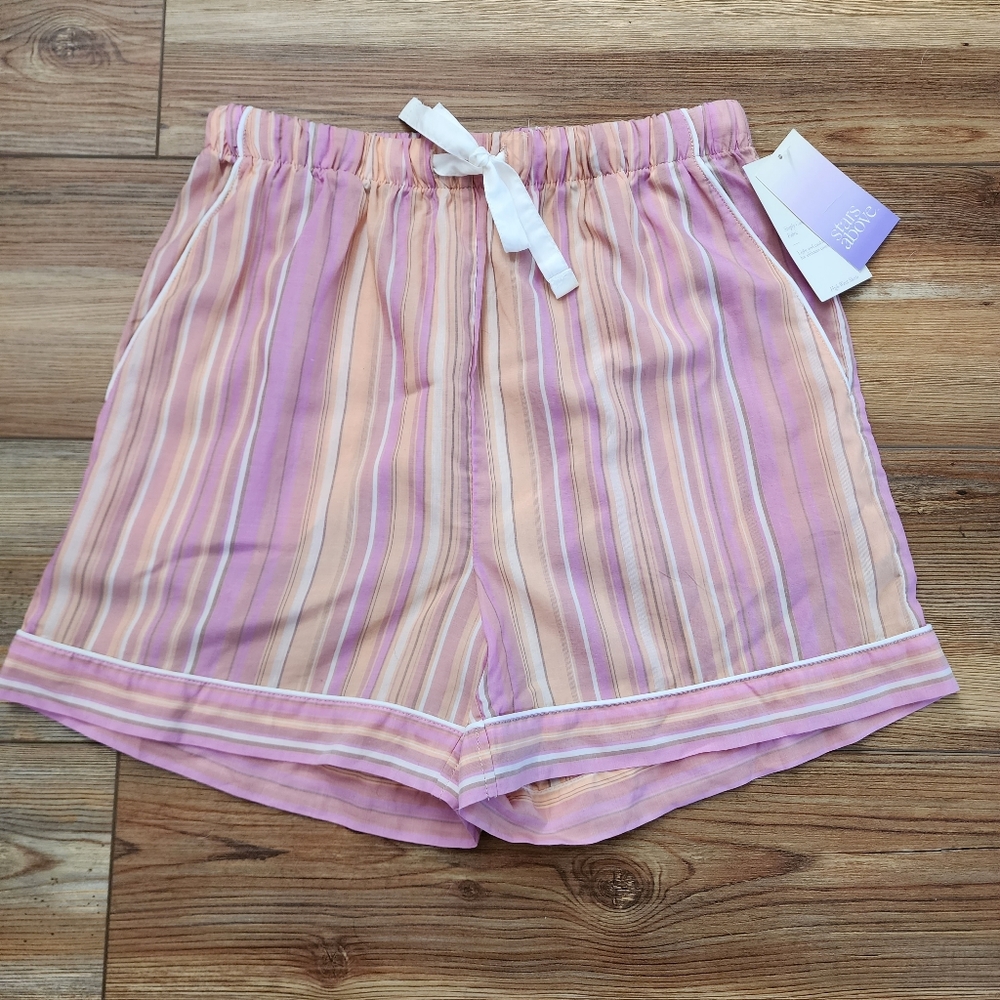 Stars Above Pajama Shorts Women's XS Pink Stripes NEW